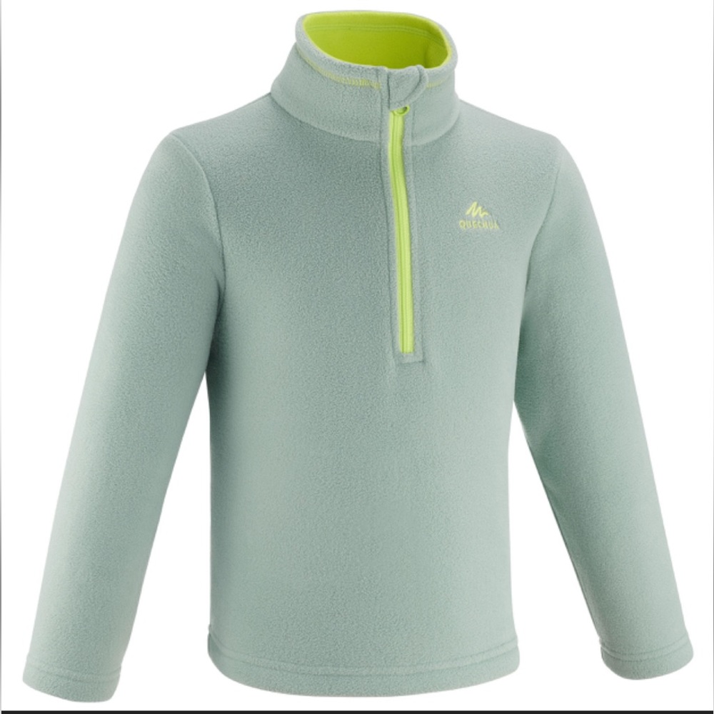 Like new: Quechua fleece light green quarter zip